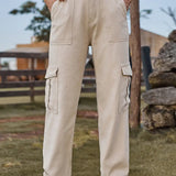 Trendy Elastic Waist Denim Jogger Pants