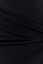 Deanna Long Sleeve Gathered Maxi Dress - Black