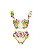 Floral Print High-Waist Bikini Set