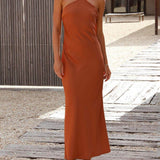 Unique Neckless Backless Maxi Dresses