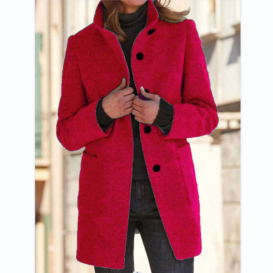 Vintora | Retro Damen-Windjacke mit Knöpfen und Stehkragen