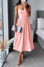 Vina | Chic Strappy A-Line Midi Dress