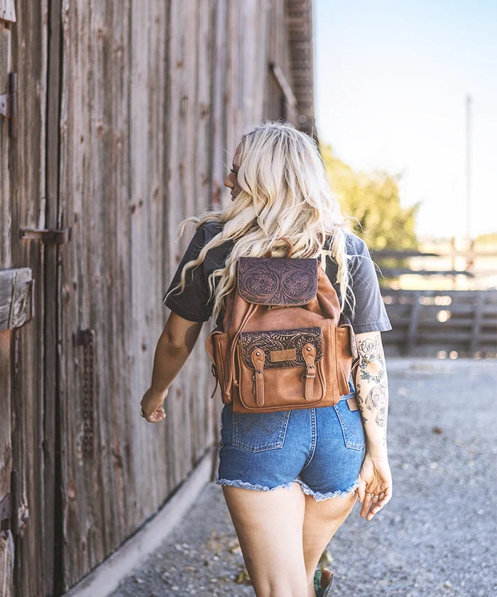 Wrangler Floral Tooled Concealed Carry Backpack