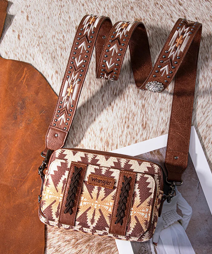 Wrangler Aztec Printed Crossbody Purse