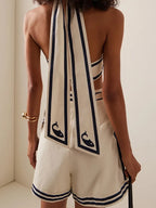 Navy Style Halter Bikini Set