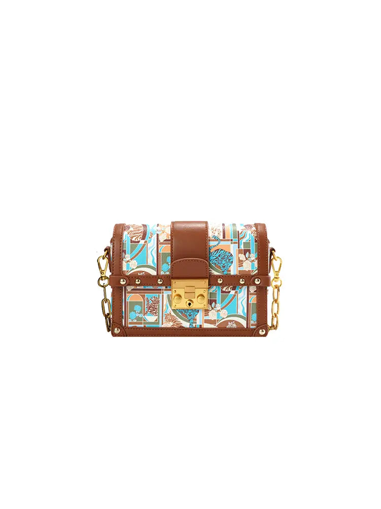Animal Print Chain Crossbody Bag