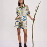Printed Linen Shirt & Shorts Set