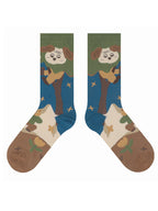 Cute Cartoon Kitty Pattern Cotton Socks