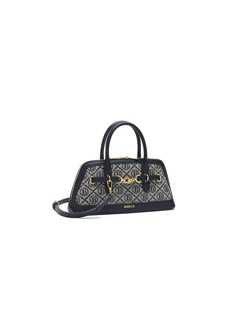 New Embroidered Stitch Detail Top Handle Bag