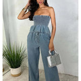 Stylish Denim Two-Piece Set