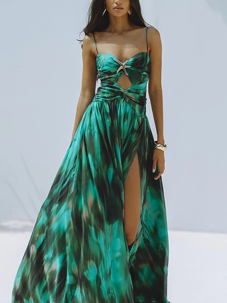 Ink Green Cutout Swimsuit Set