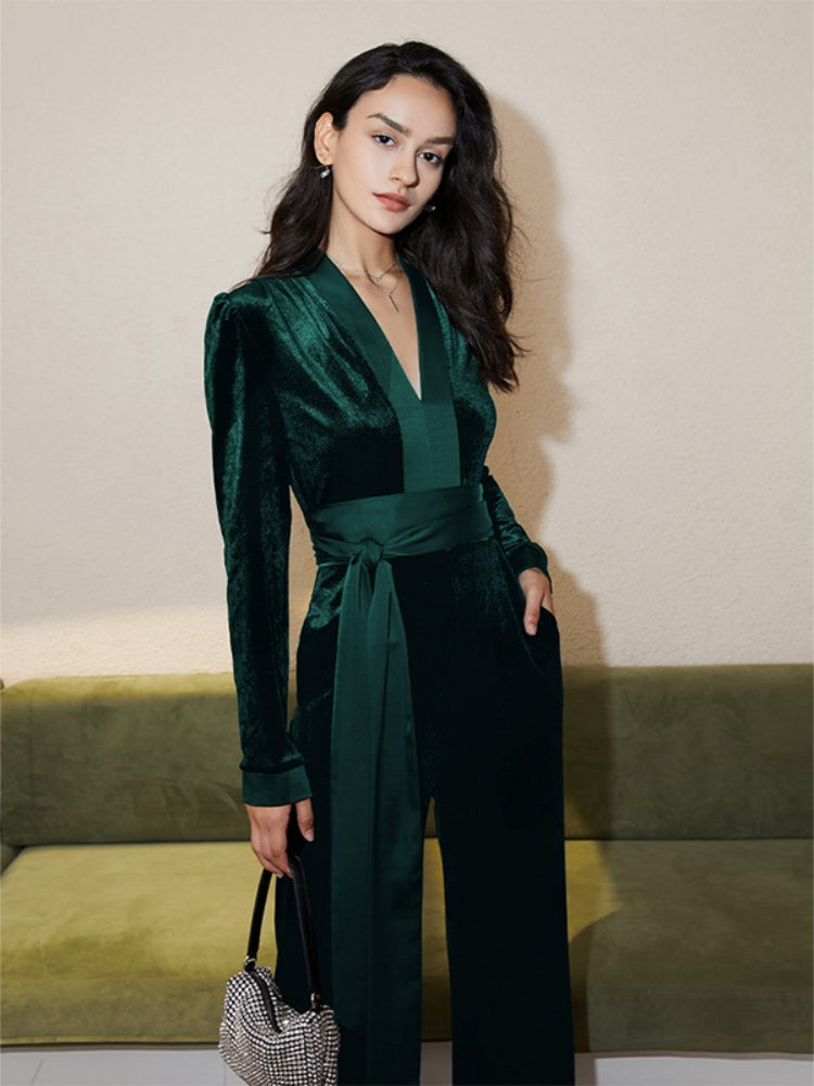 High-Waist Wide-Leg Luxury Jumpsuit
