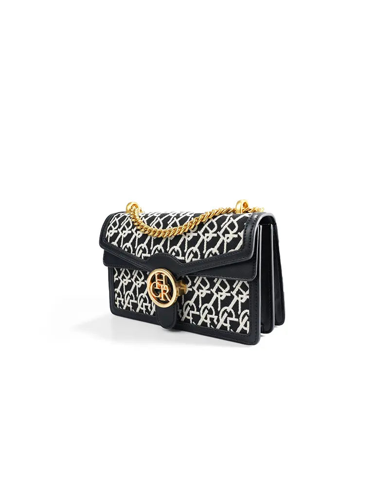 Jacquard Stitch Detail Backpack Crossbody Bag