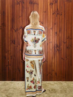 Linen Vacation Drawstring Long Pants Set