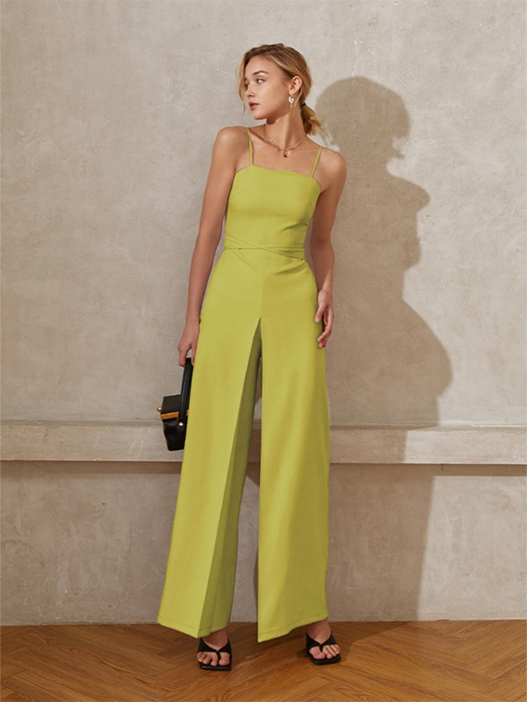 High-End Solid Waist Jumpsuit
