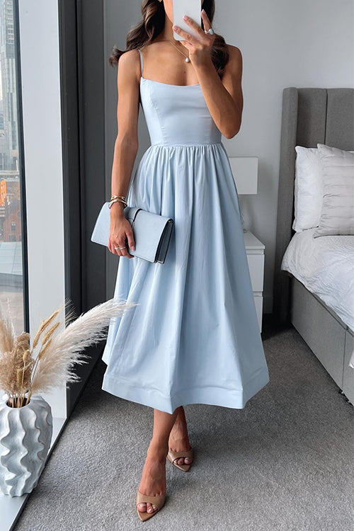 Vina | Chic Strappy A-Line Midi Dress
