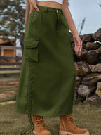 Trendy Utility Midi Skirt