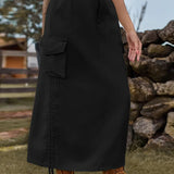 Trendy Utility Midi Skirt