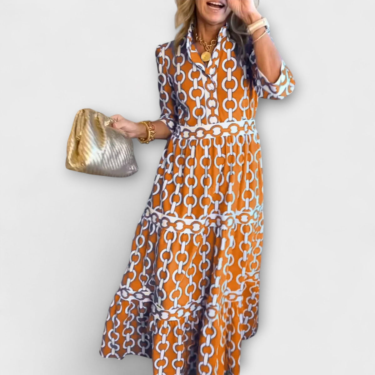 Sophia | Midi Dress with Chain Pattern