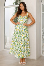 Under The Lemon Tree Midi Dress | Fresh midi with exclusive lemon print