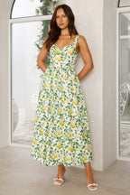 Under The Lemon Tree Midi Dress | Fresh midi with exclusive lemon print