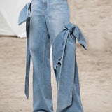 Washed High-Waist Denim