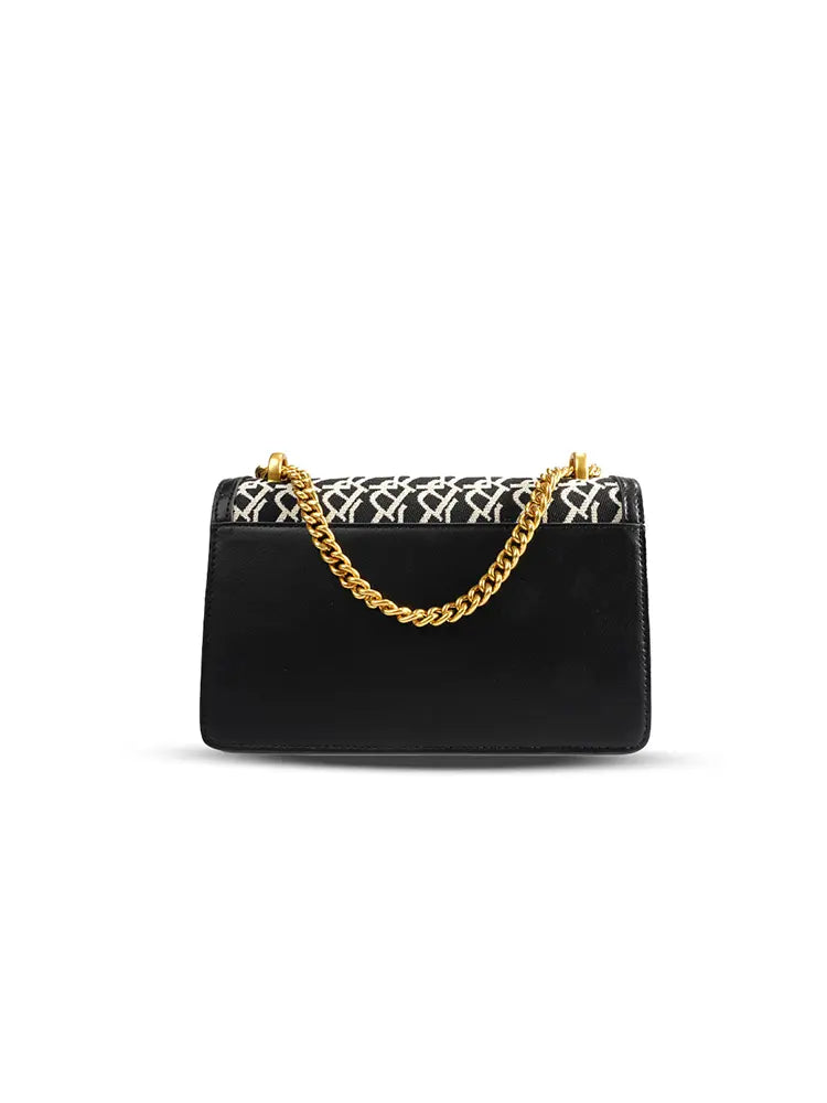 Jacquard Stitch Detail Backpack Crossbody Bag