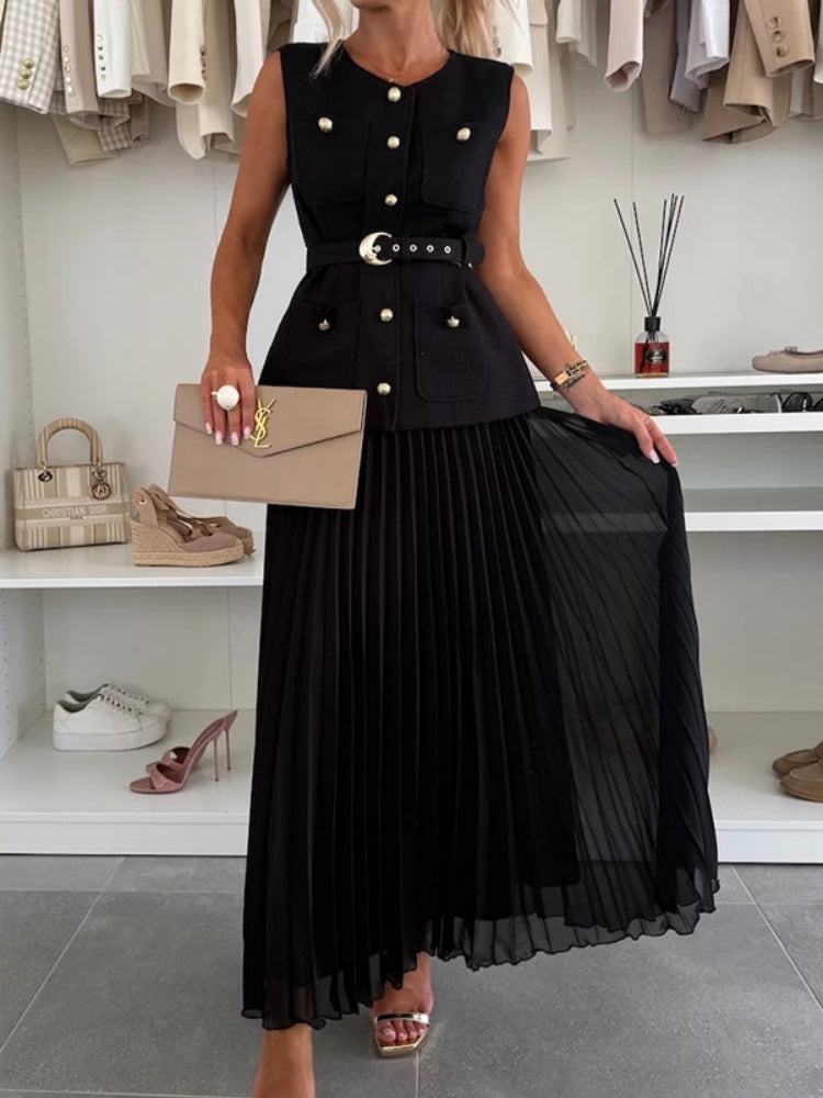 Tweed Vest & Tulle Skirt Set