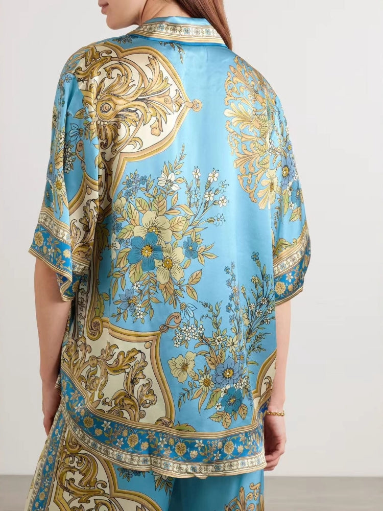 Vintage Floral Print Lounge Set