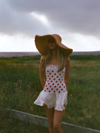 Cream & Red Polka Dot Lace Mini Dress