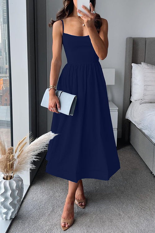 Vina | Chic Strappy A-Line Midi Dress