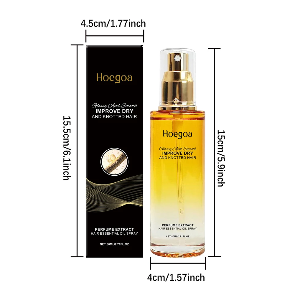 Hoegoa 80ml Conditioning Oil Spray Scalp & Hair Strengthener Leave-In Conditioner Comforting Shampoo Cleanser