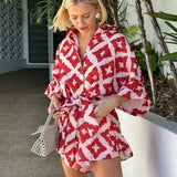 Printed Jumpsuit Shorts