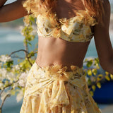 Floral High-Waist Bikini Set for Women
