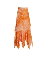 One-Shoulder Floral Salmon Print Swimsuit
