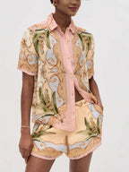 Elegant Linen Shirt & Shorts Set