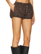 Vintage Plaid Button-Front Shirt & Shorts Set