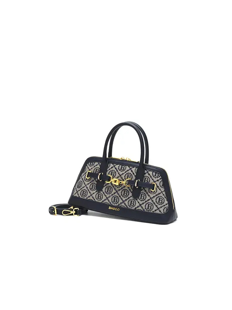 New Embroidered Stitch Detail Top Handle Bag
