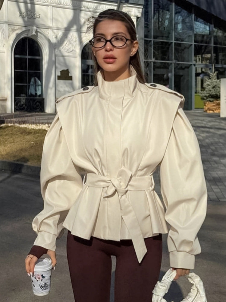 Adjustable Waist Trench Jacket