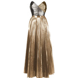 Cutout Gold Patchwork One-Piece Skirt Set