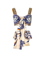 Boho Print Tie-Up Bikini Set