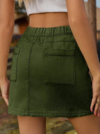 Street Style Elastic Denim Skirt