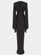 Gothic Style High Neck Dramatic Sleeves Maxi Dress