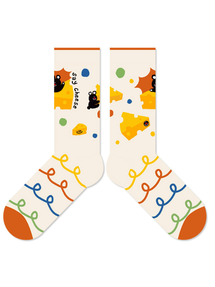 Cartoon Black Bear Cotton Socks