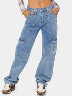 Versatile Elastic Denim Work Pants