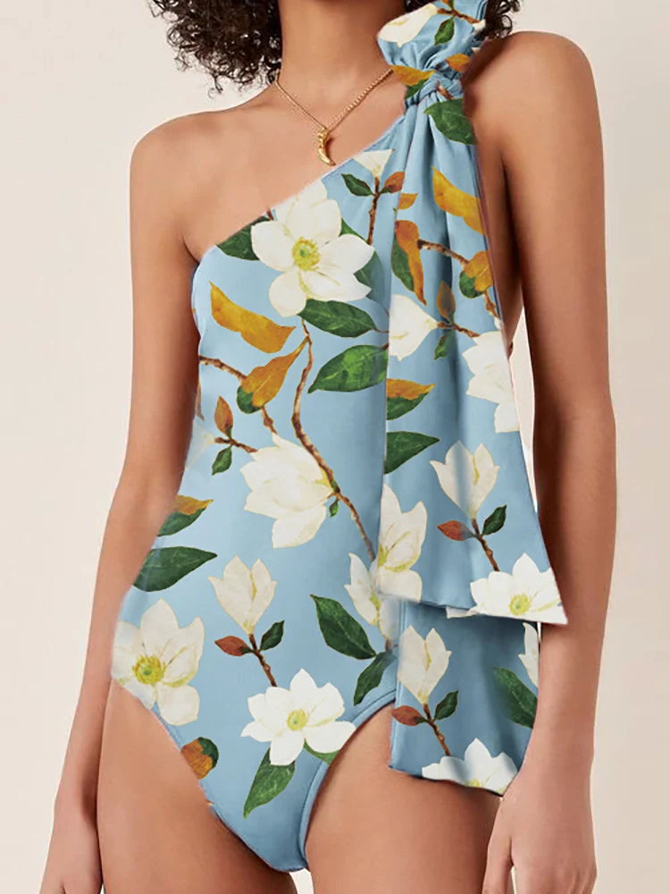 Fresh Floral One Piece Swimsuit Set