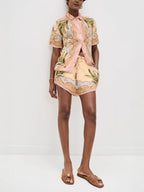 Elegant Linen Shirt & Shorts Set