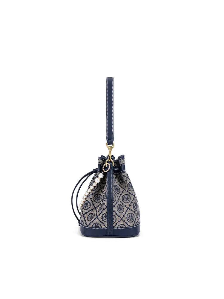 Jacquard Star Crossbody Bucket Bag