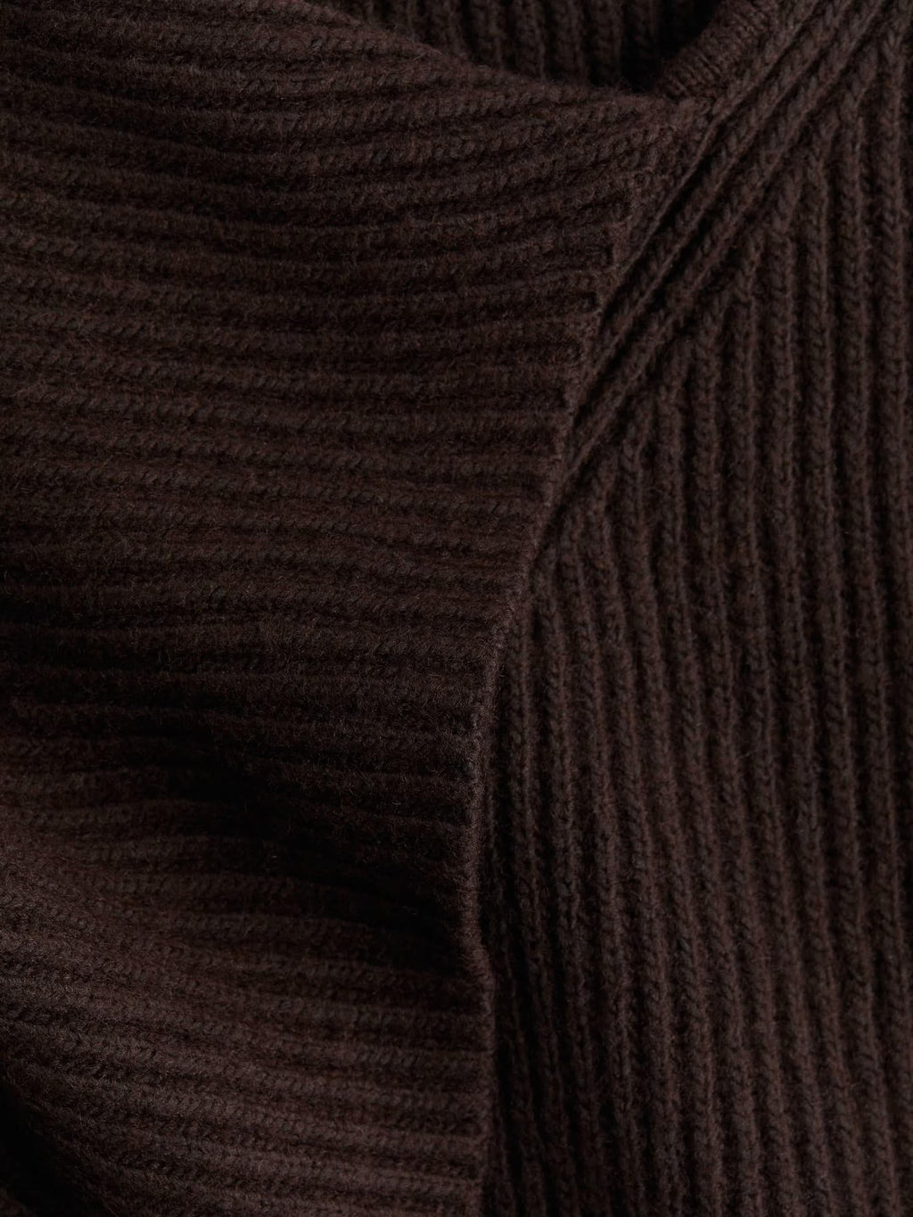 Loose Rib-Knit Scarf-Collar Sweater