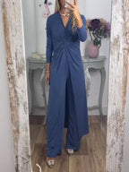 Casual 2 Pieces Suit With Long Top Matching Trouser